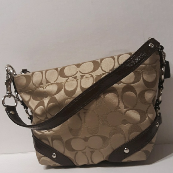 Coach Carly Signature Sateen Top handle demi Bag - Picture 7 of 8
